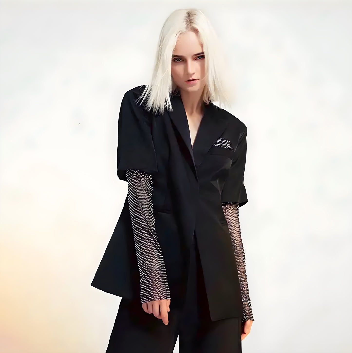 Glittery Sleeves Blazer