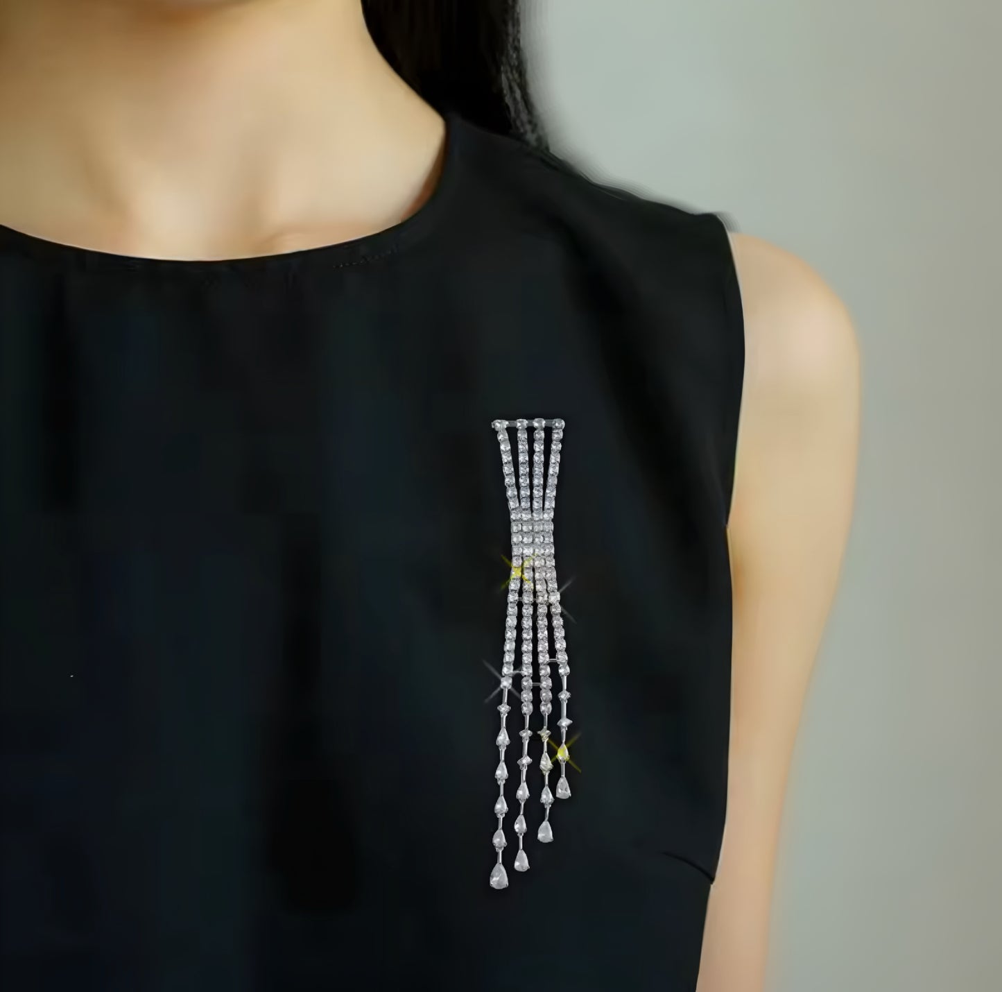 Crystal Drops Brooch