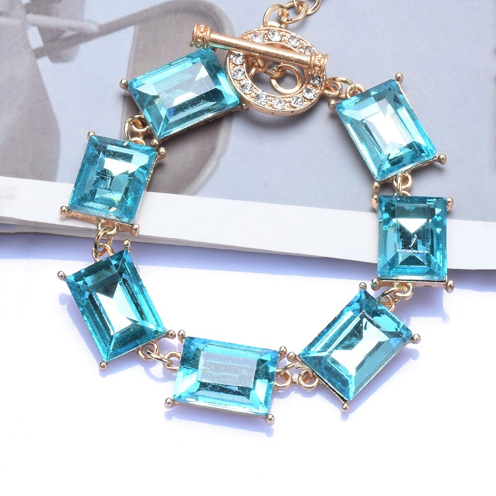 Rhinestone Bracelet Necklace Set