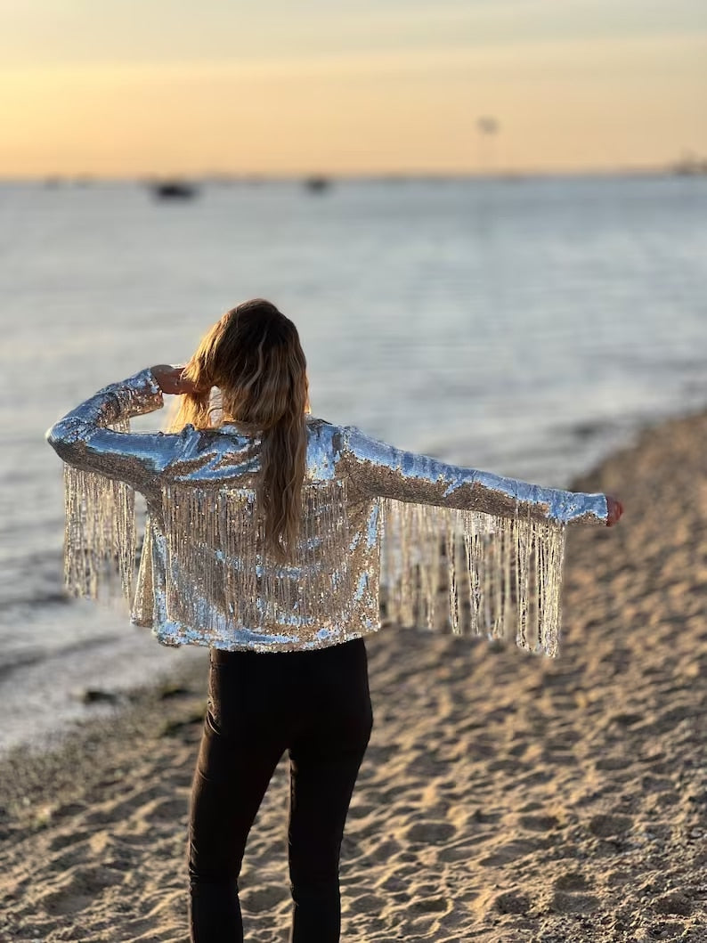 Fringed Metallic Jacket