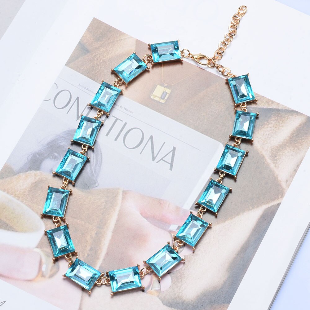 Rhinestone Bracelet Necklace Set