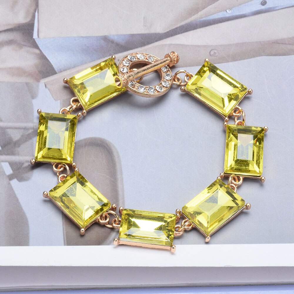 Rhinestone Bracelet Necklace Set
