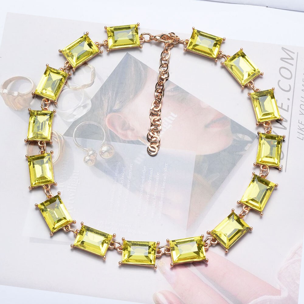 Rhinestone Bracelet Necklace Set