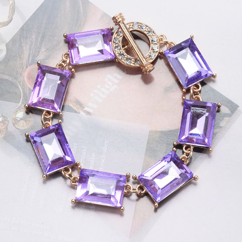 Rhinestone Bracelet Necklace Set