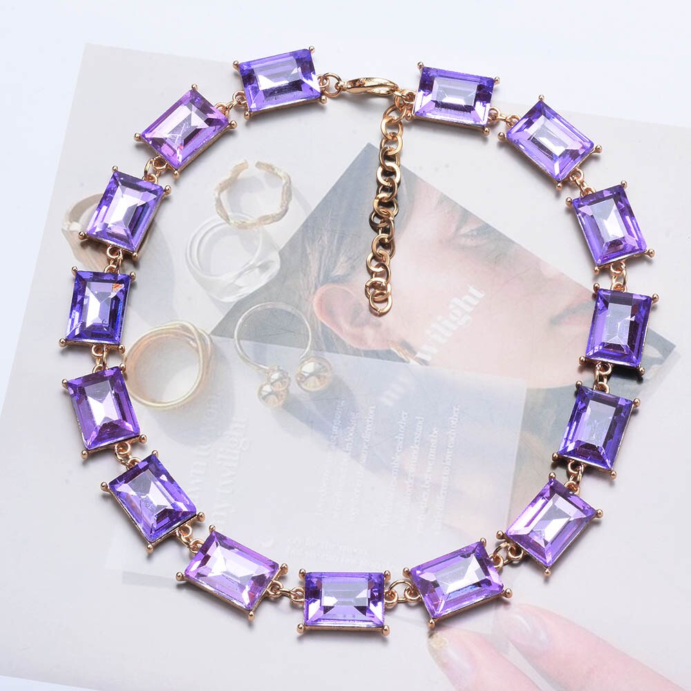 Rhinestone Bracelet Necklace Set