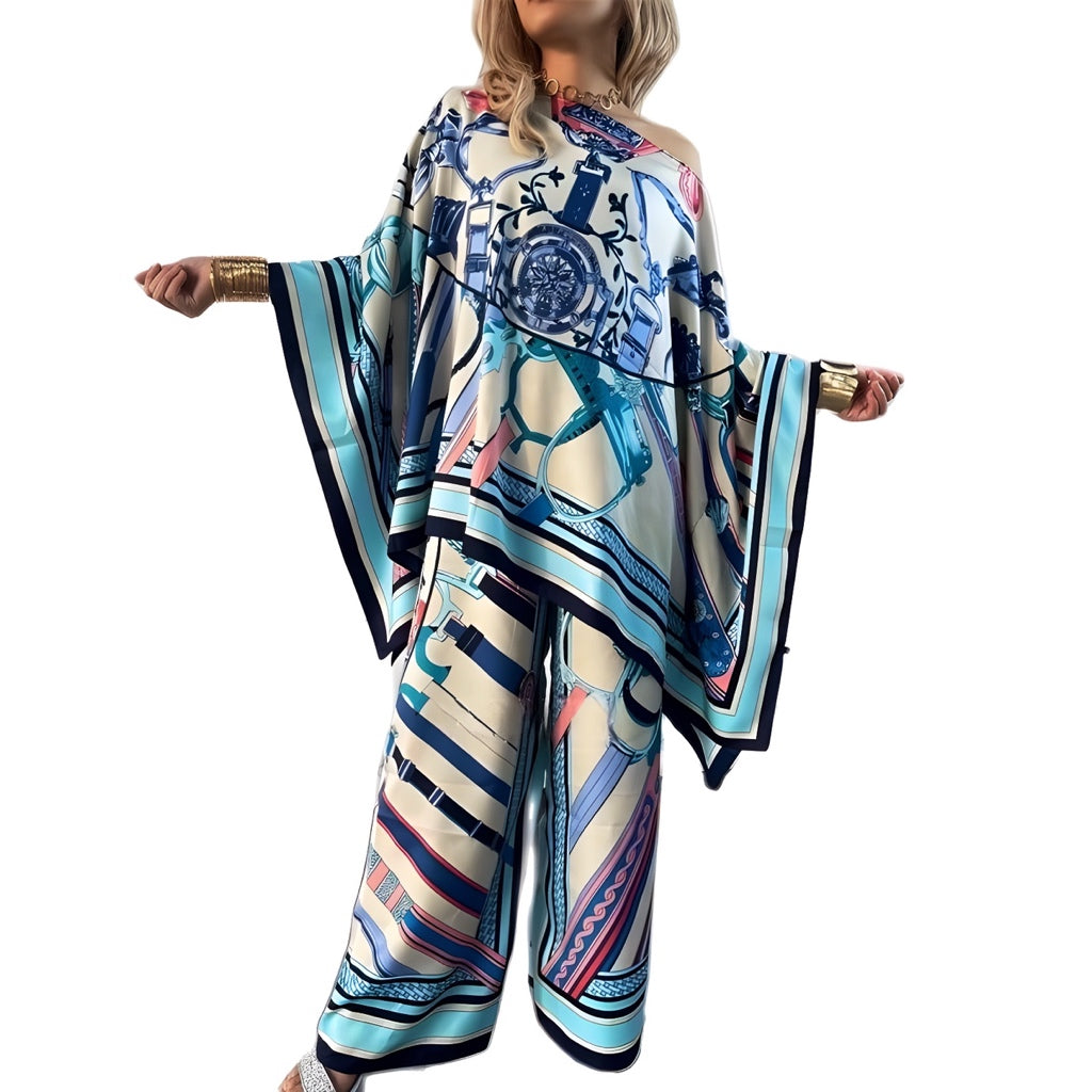 Printed Silk Suit