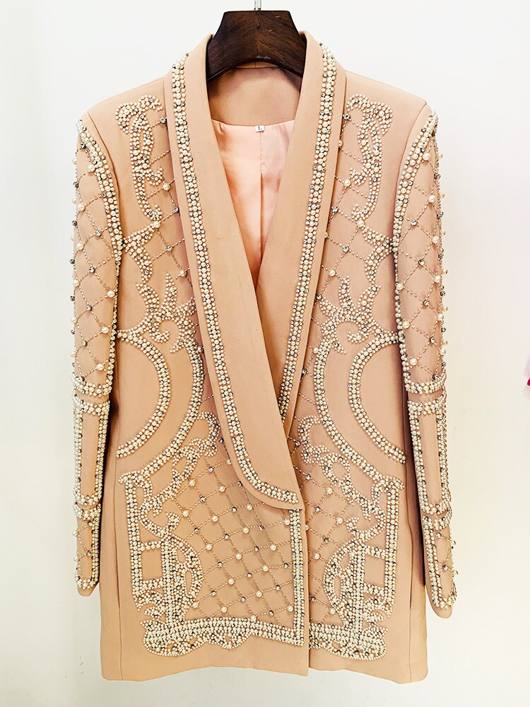 Crystals Pearls Blazer Dress