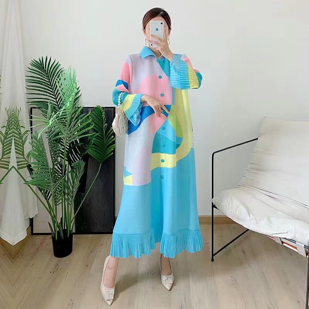 Pleated Shirt Dress