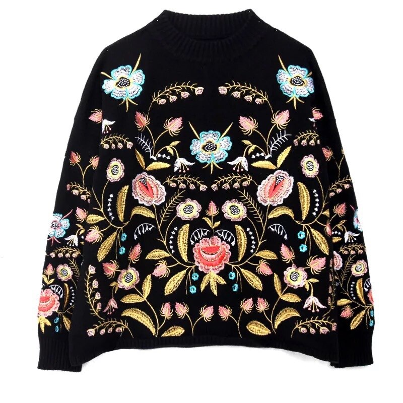 Flower Embroidery Sweater