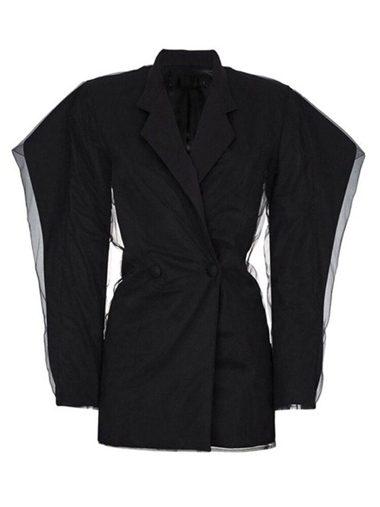 Sheer Mesh Blazer