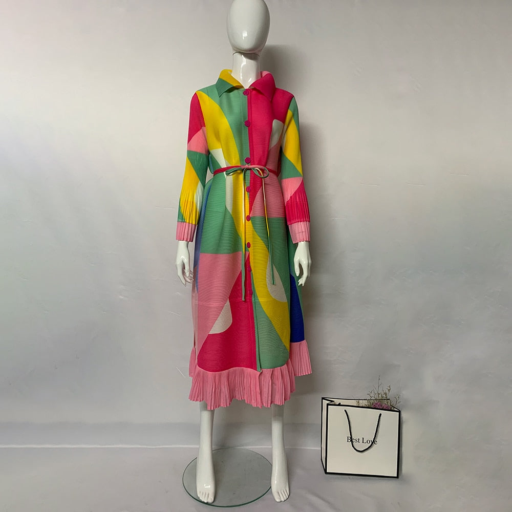 Pleated Shirt Dress