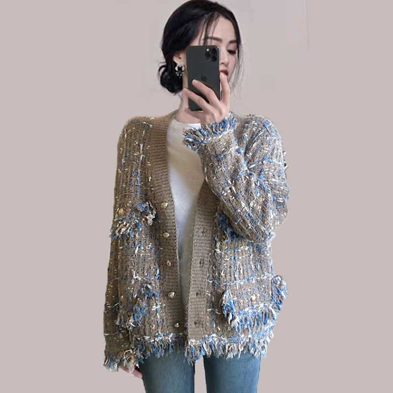 Fringed Knitted Cardigan