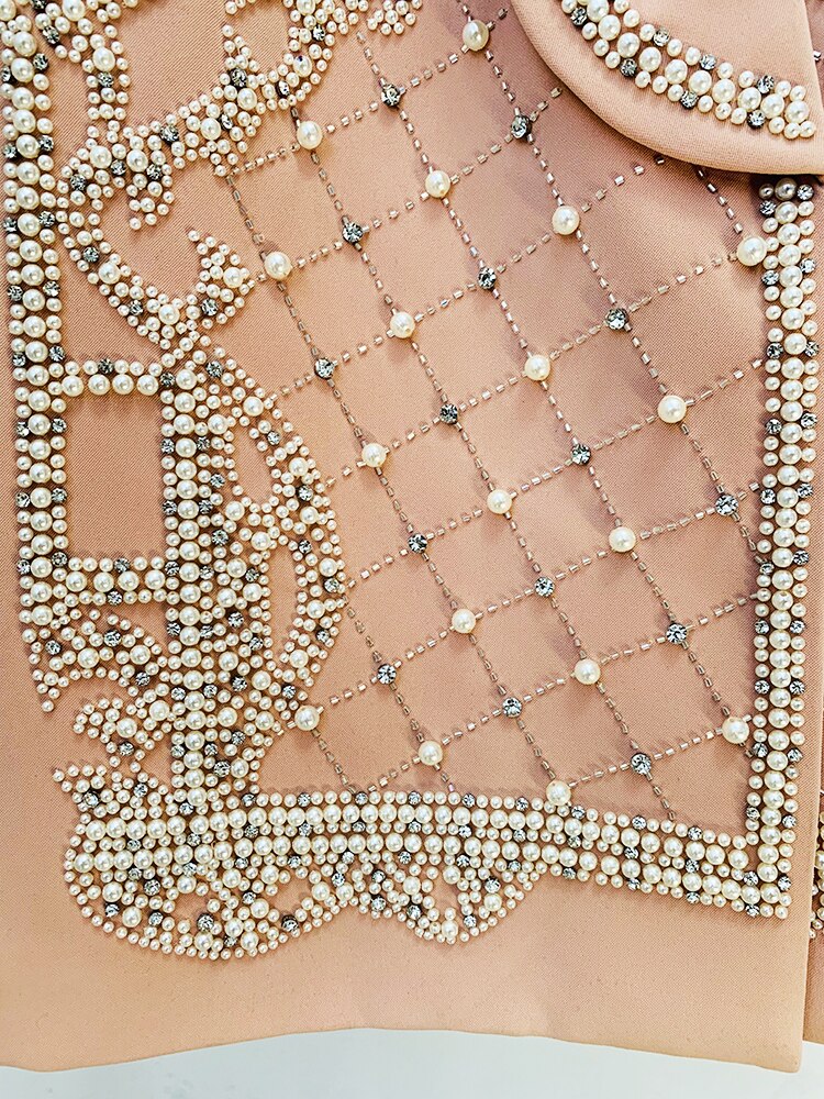 Crystals Pearls Blazer Dress
