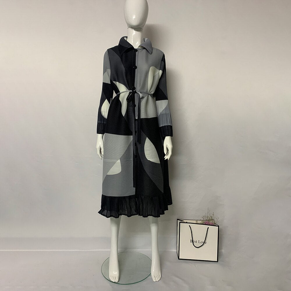 Pleated Shirt Dress