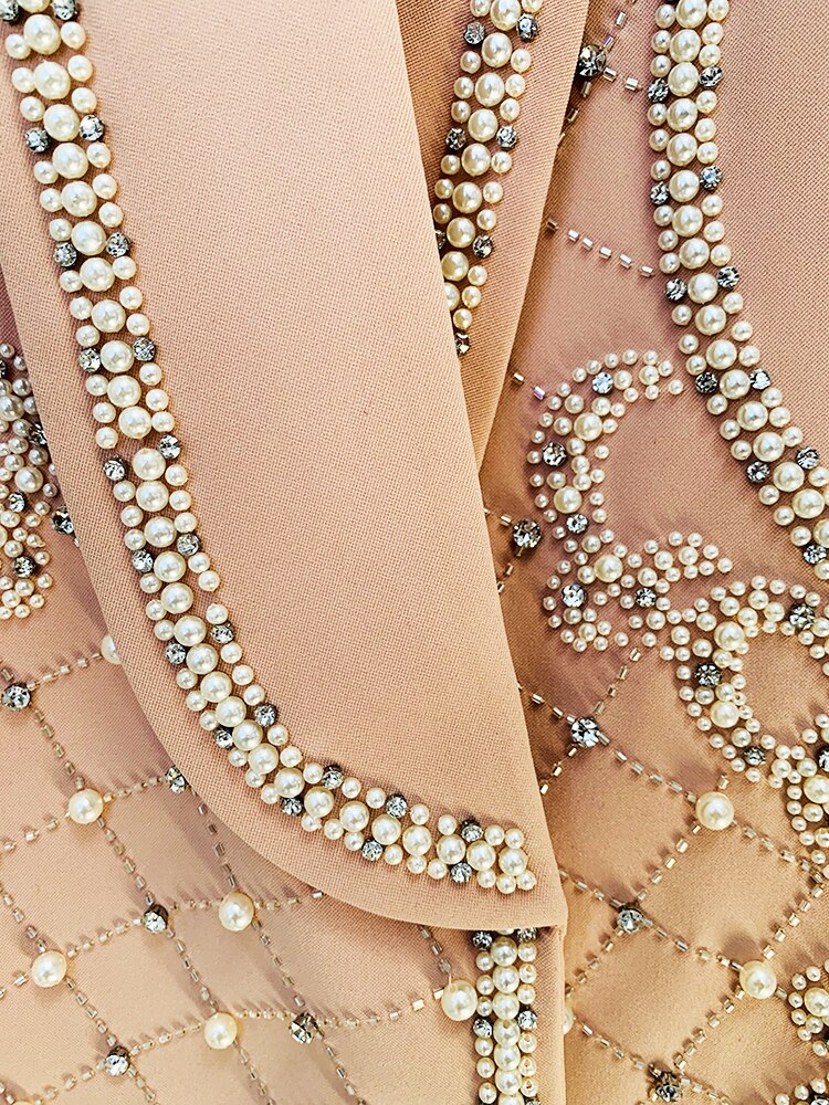 Crystals Pearls Blazer Dress