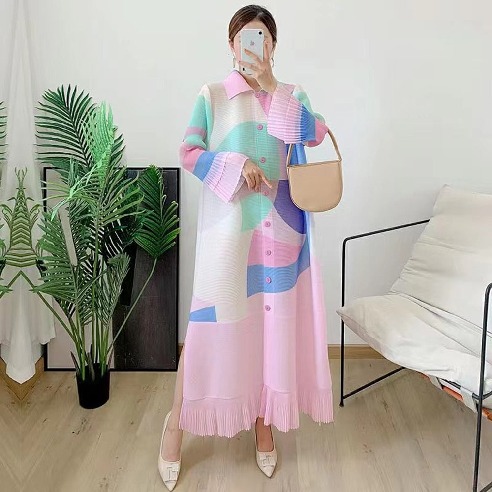 Pleated Shirt Dress