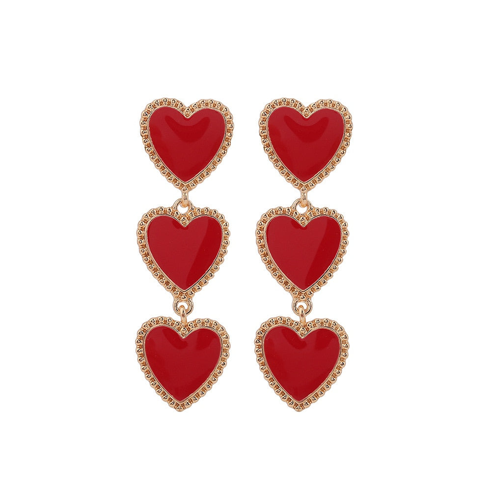 Heart Long Dangle Earrings