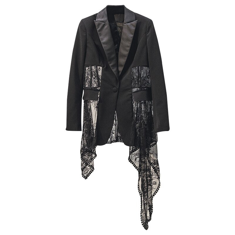 Lace Asymmetrical Blazer
