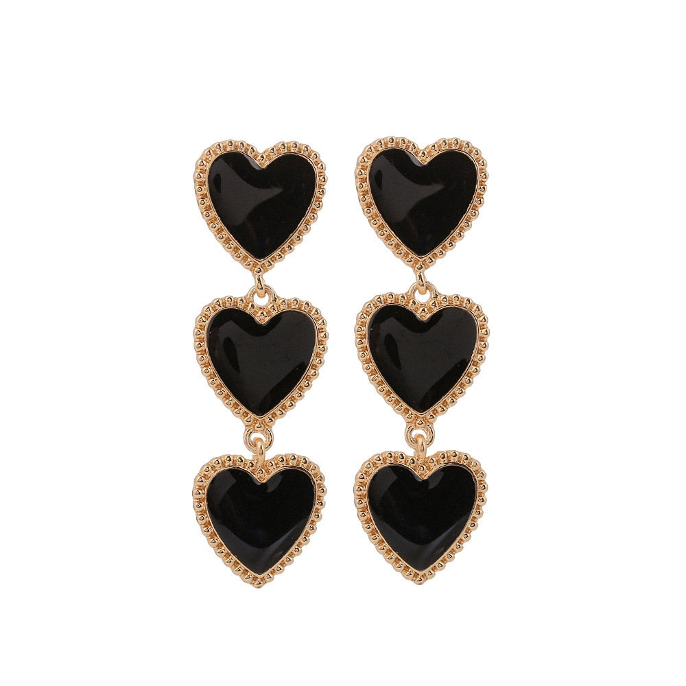 Heart Long Dangle Earrings