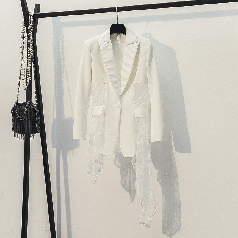 Lace Asymmetrical Blazer