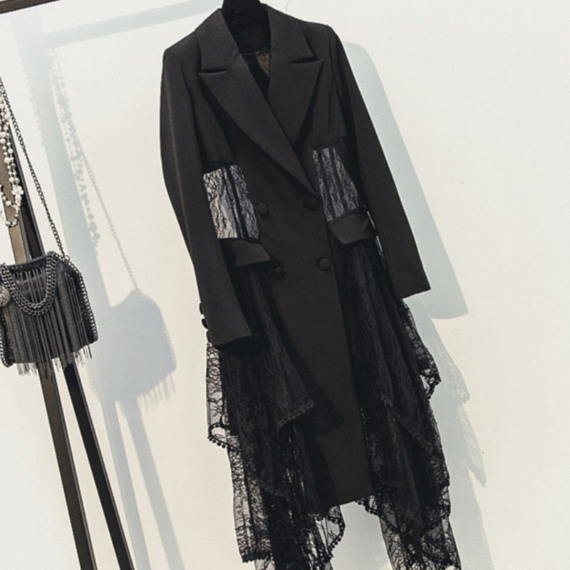 Lace Asymmetrical Blazer