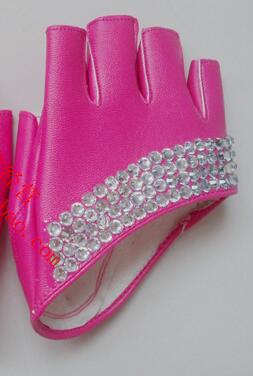 Rhinestone Half Palm Gloves