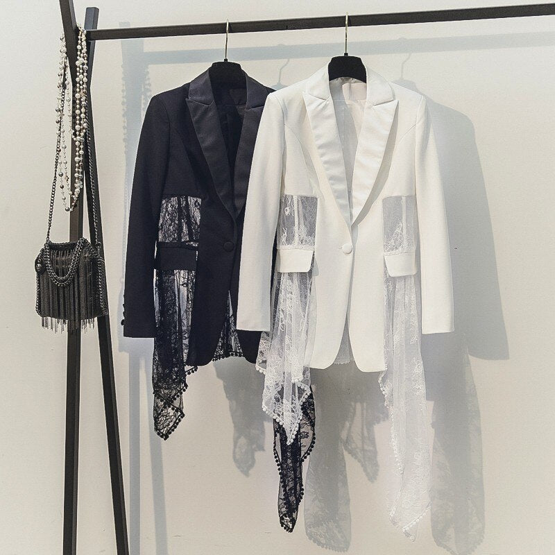Lace Asymmetrical Blazer