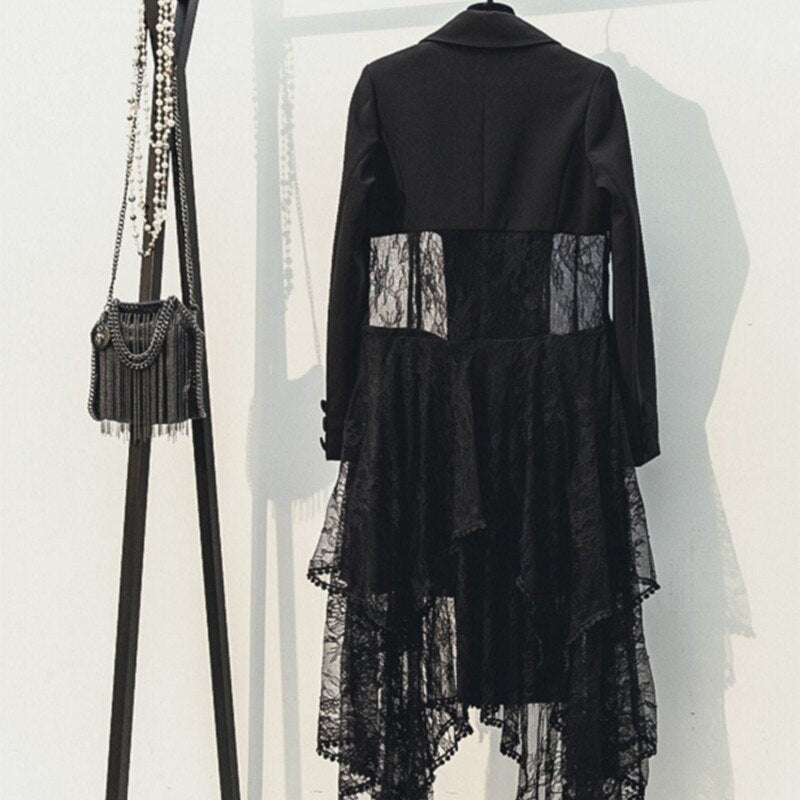 Lace Asymmetrical Blazer
