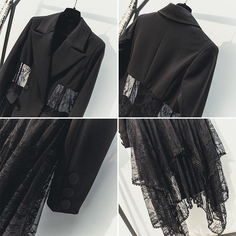 Lace Asymmetrical Blazer