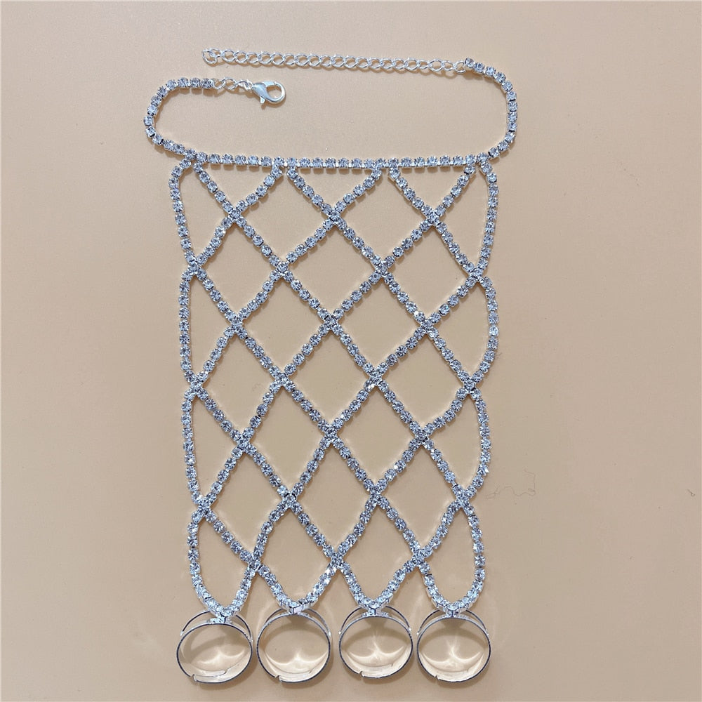 Shiny Rhinestone Finger Bracelet