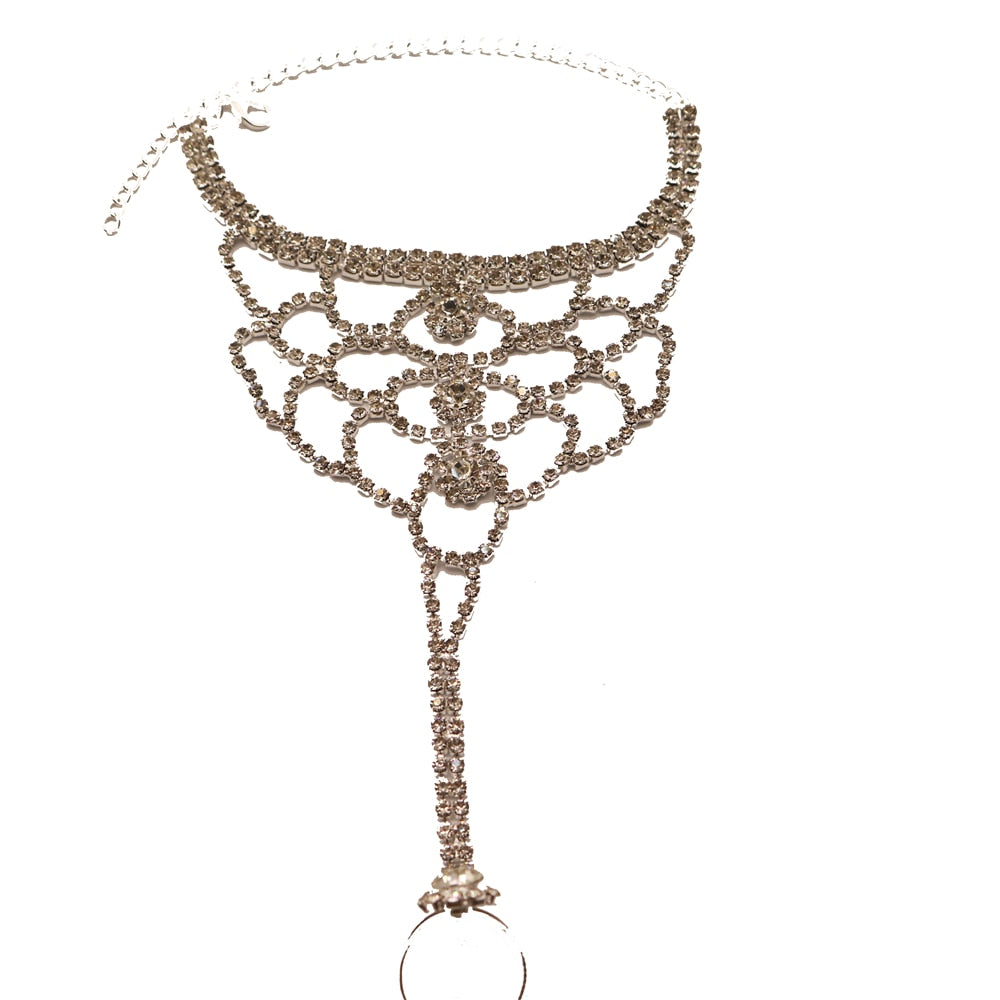 Shiny Rhinestone Finger Bracelet