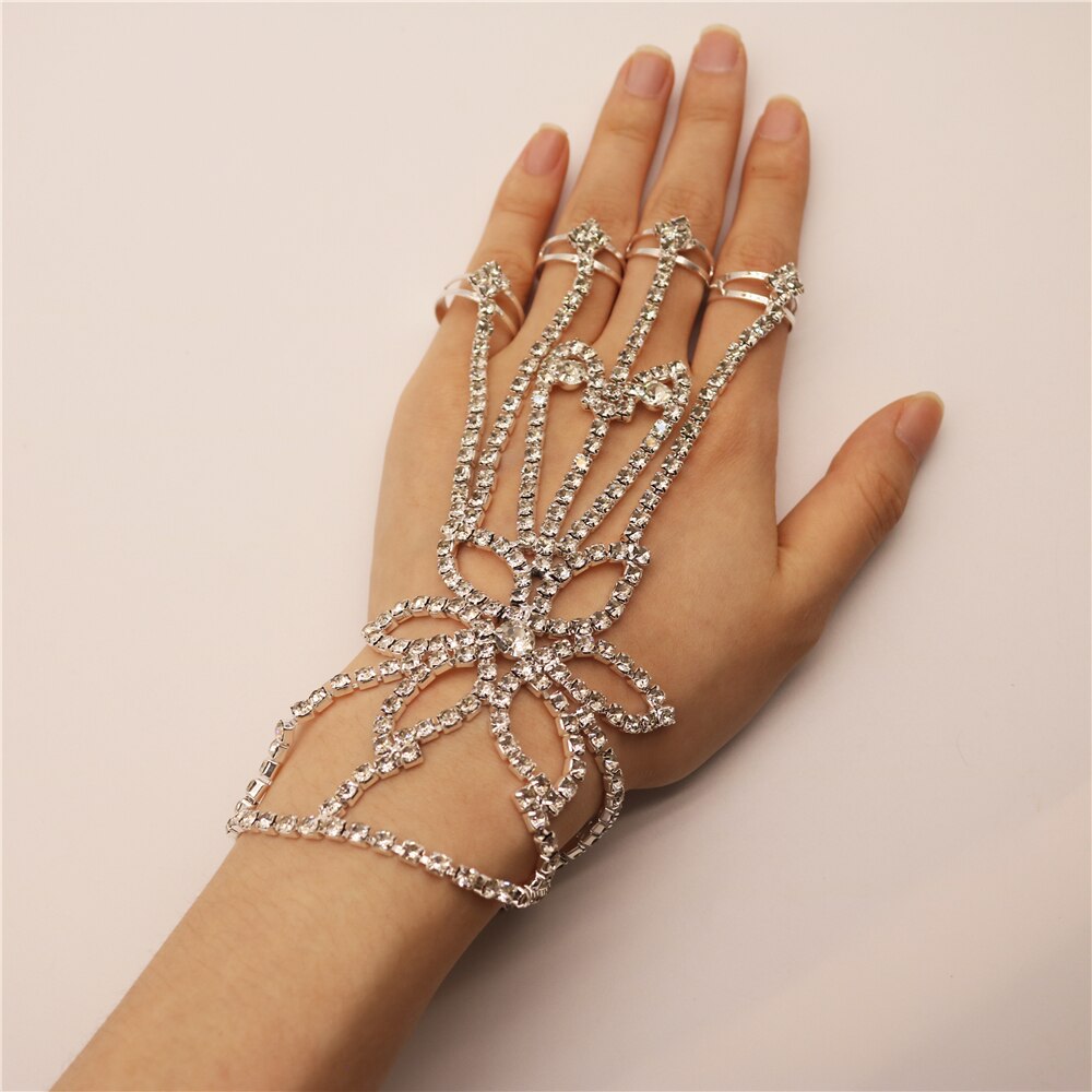 Shiny Rhinestone Finger Bracelet