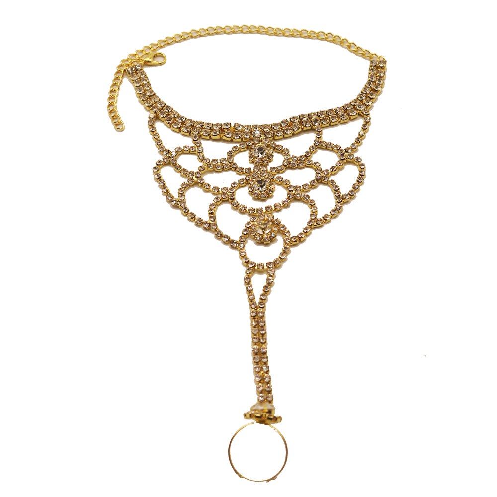 Shiny Rhinestone Finger Bracelet