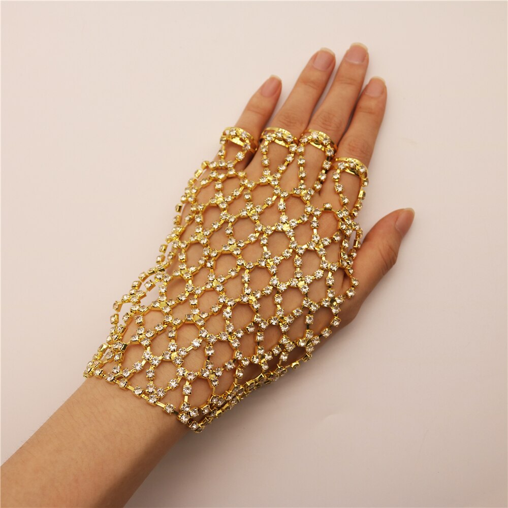 Shiny Rhinestone Finger Bracelet