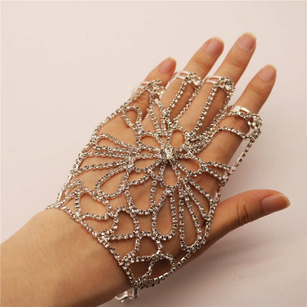 Shiny Rhinestone Finger Bracelet
