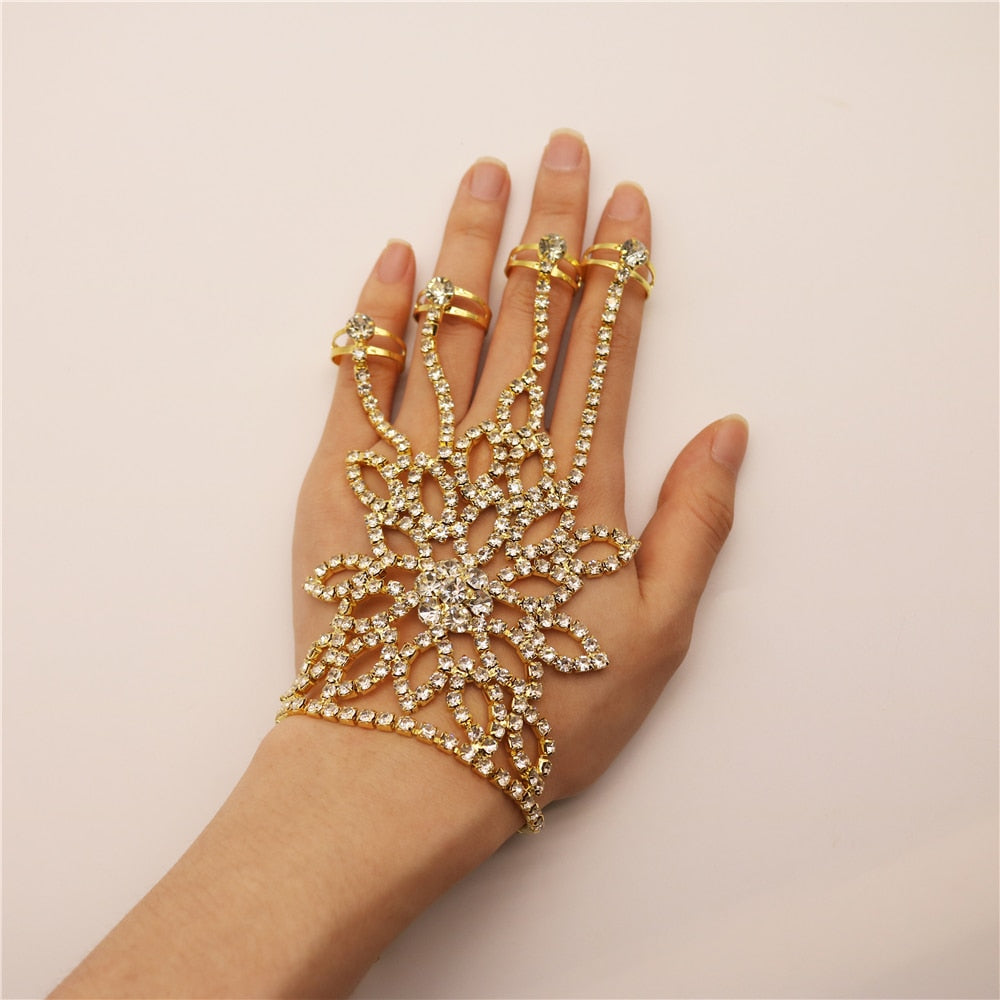 Shiny Rhinestone Finger Bracelet