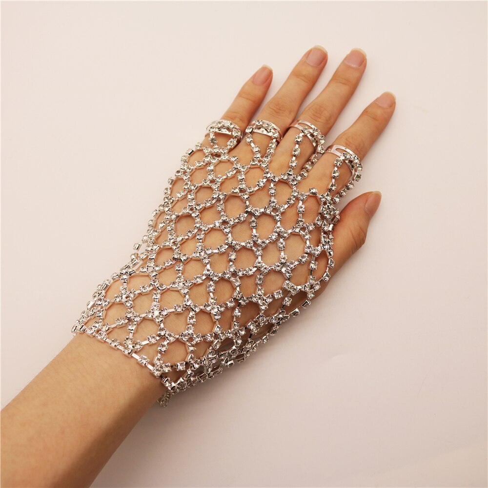 Shiny Rhinestone Finger Bracelet