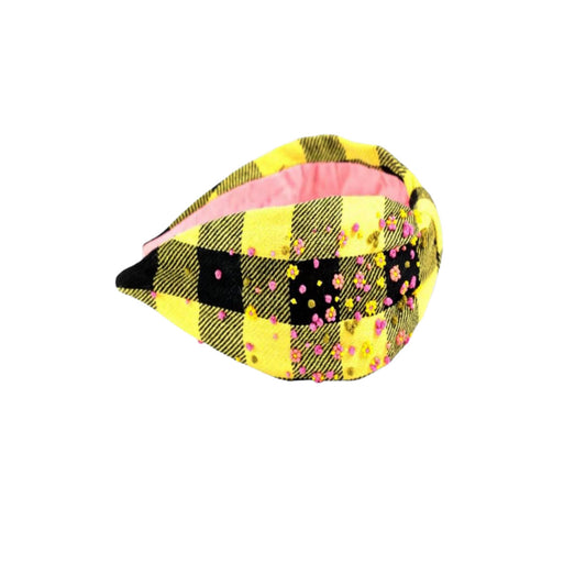 NAMJOSH Yellow Plaid Headband