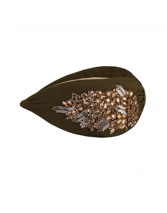 NAMJOSH Olive Crystal Headband
