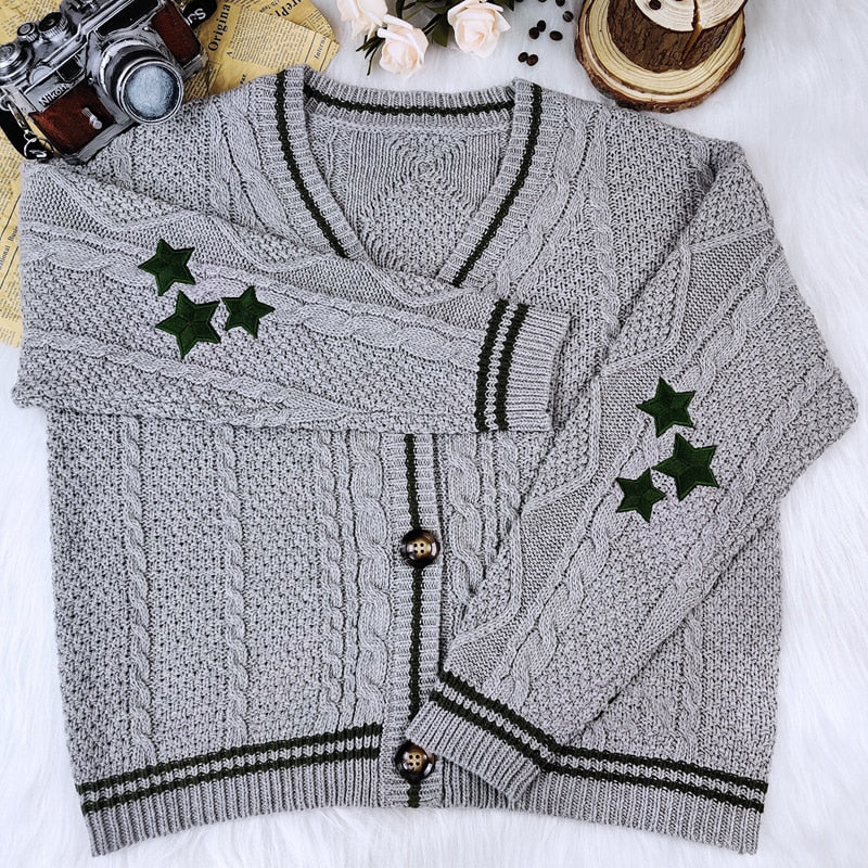 Star Print Cardigan