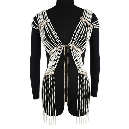 Pearl Body Chain Vest